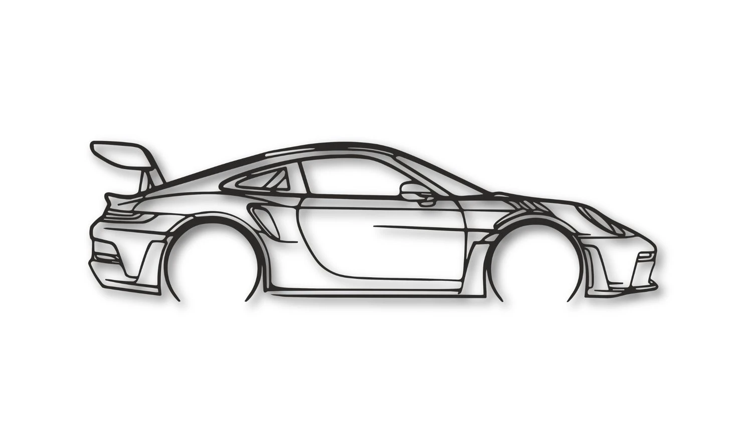Porsche 911 GT3 RS 992 — sylwetka cięta laserowo